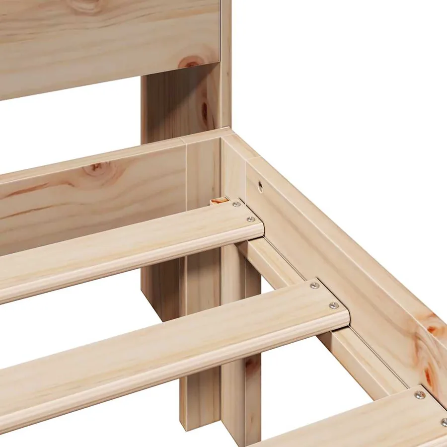 Lit bibliothèque sans matelas 90x190 cm bois de pin massif - 9
