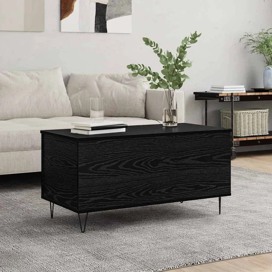 Table basse Chêne noir 90 x 44.5 x 45 cm Bois d'ingénierie