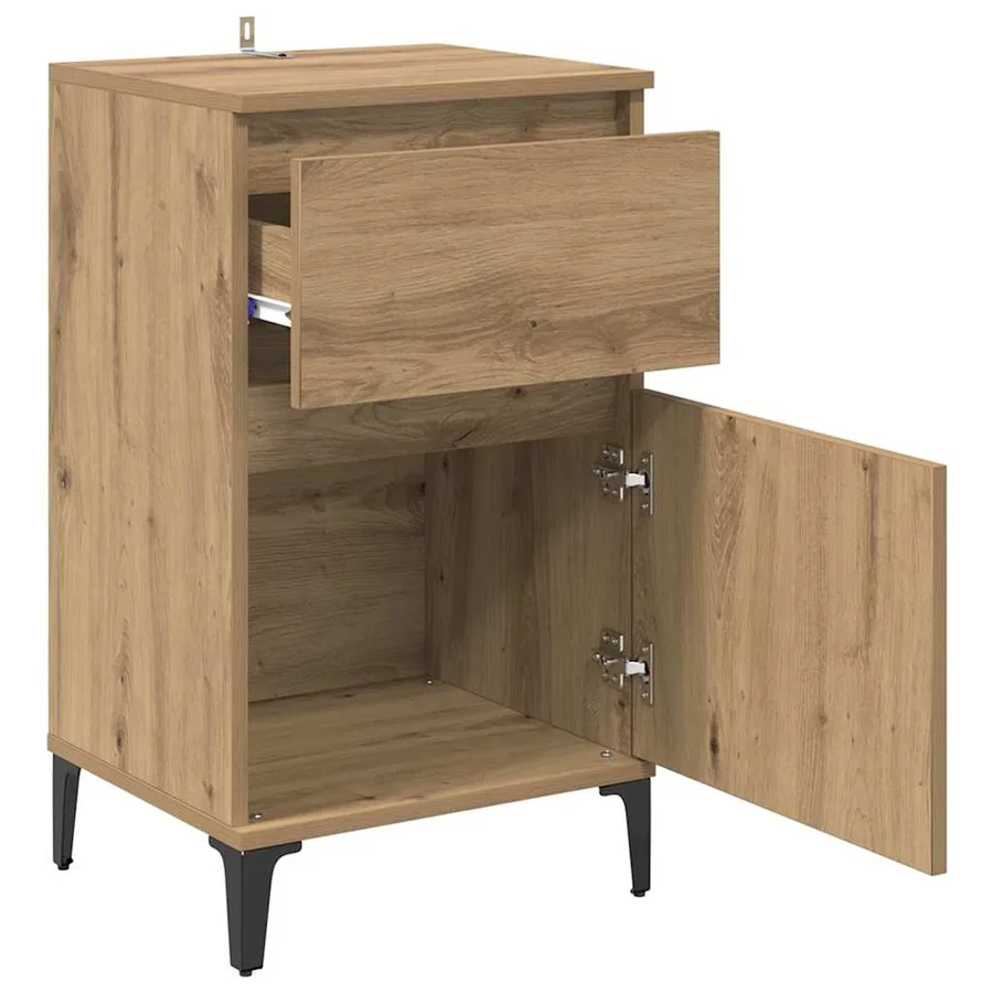 Cabinet de chevet 2 pc Chêne artisanal 40 x 35 x 70 cm - 5