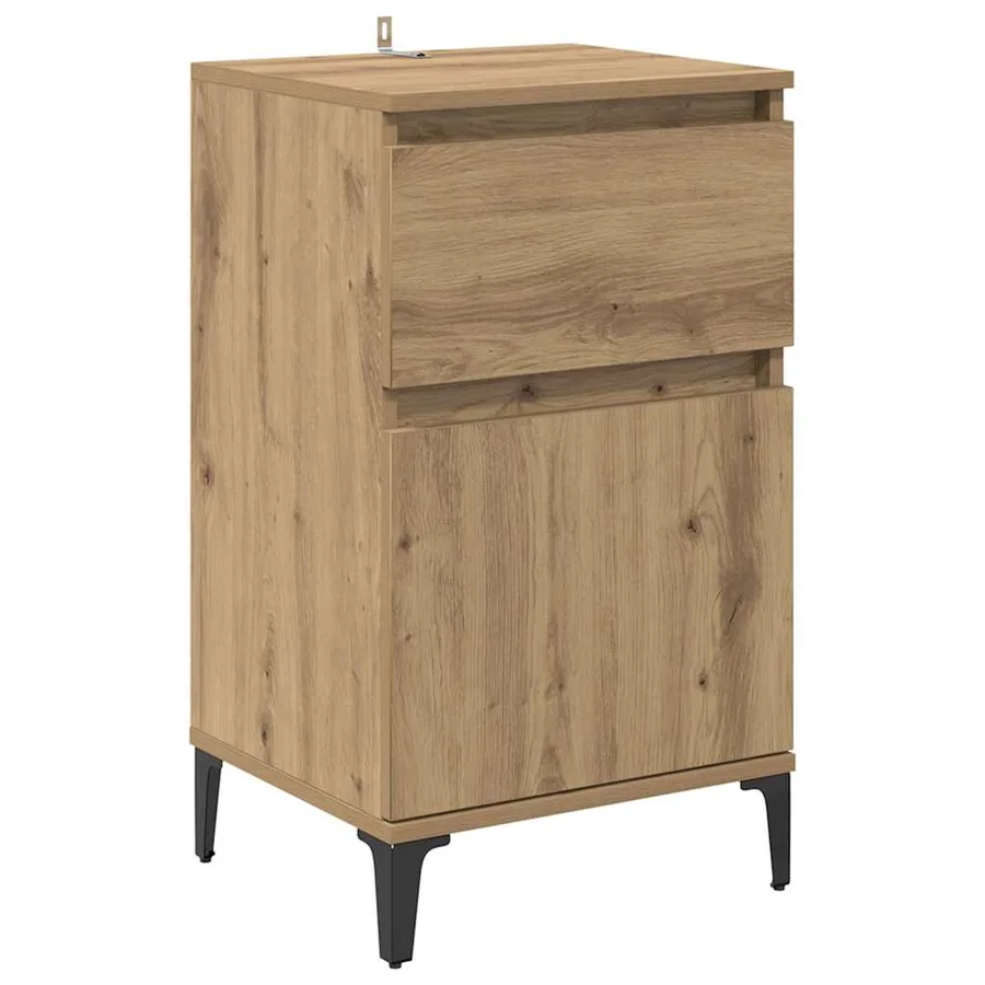 Cabinet de chevet 2 pc Chêne artisanal 40 x 35 x 70 cm - 6