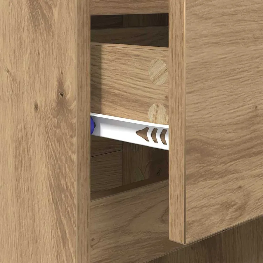Cabinet de chevet 2 pc Chêne artisanal 40 x 35 x 70 cm - 8