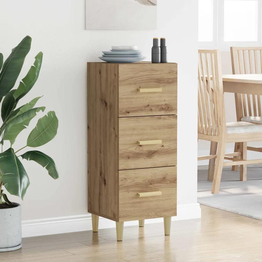 Buffet chêne artisanal 34,5 x 34 x 90 cm Bois d'ingénierie - 4