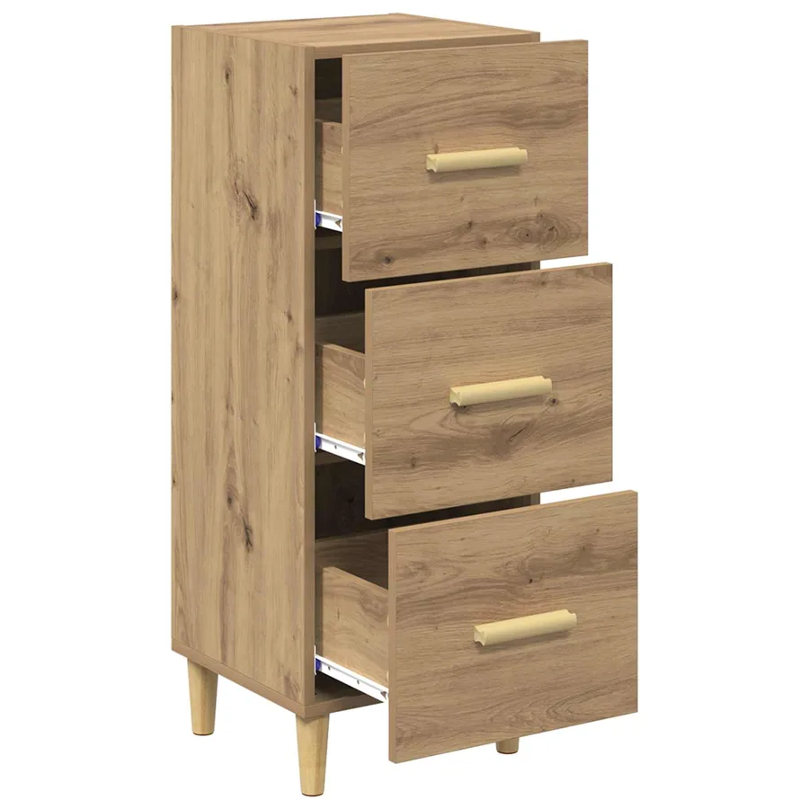 Buffet chêne artisanal 34,5 x 34 x 90 cm Bois d'ingénierie - 5