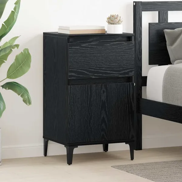 Cabinet de chevet avec tiroir 2 pcs Chêne noir 40 x 35 x 70 cm