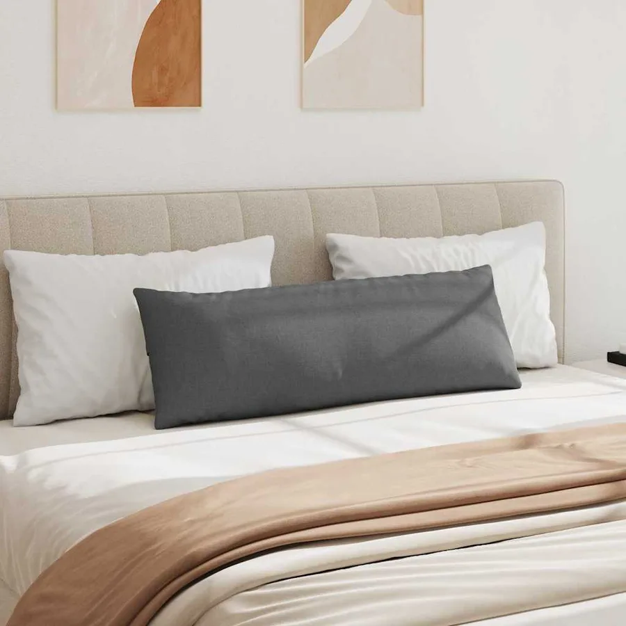 Coussins de canapé 2 pcs Gris foncé 120 x 40 cm tissu - 4