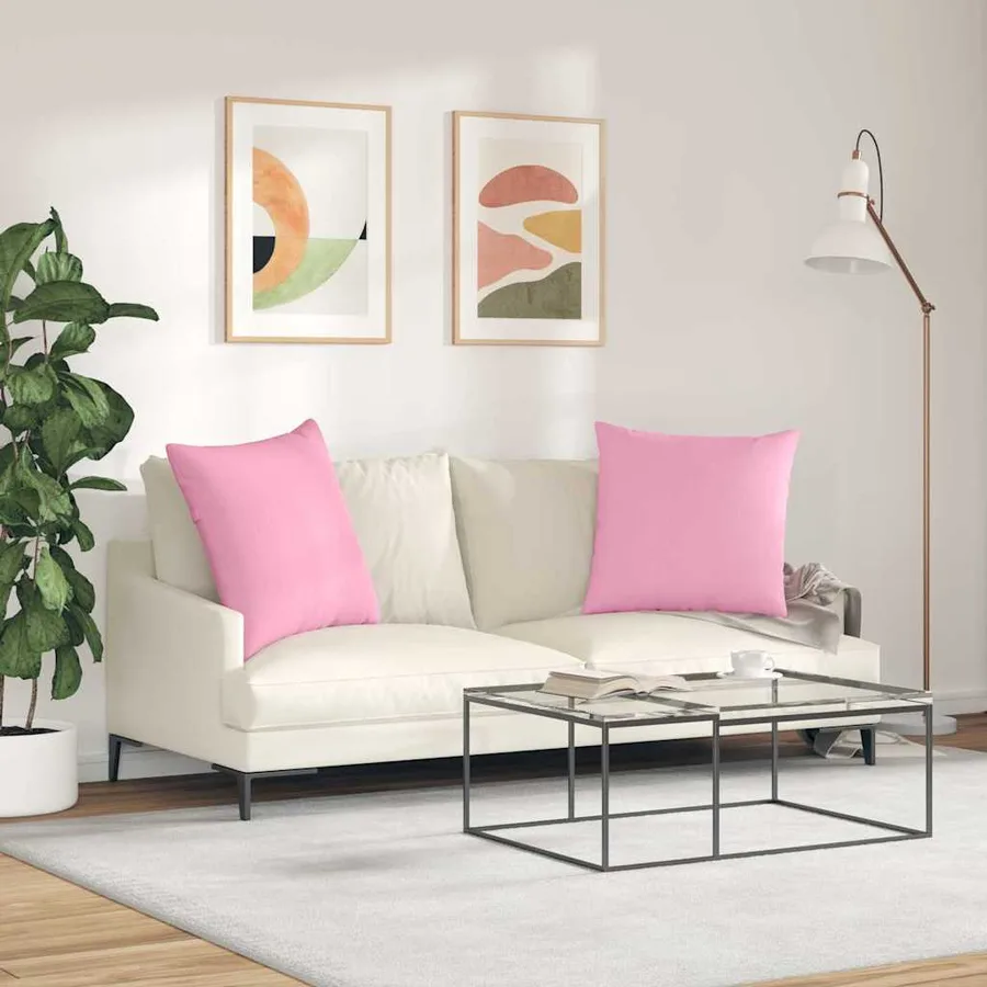 Coussins de canapé 2 pcs Rose 80 x 80 cm tissu - 4