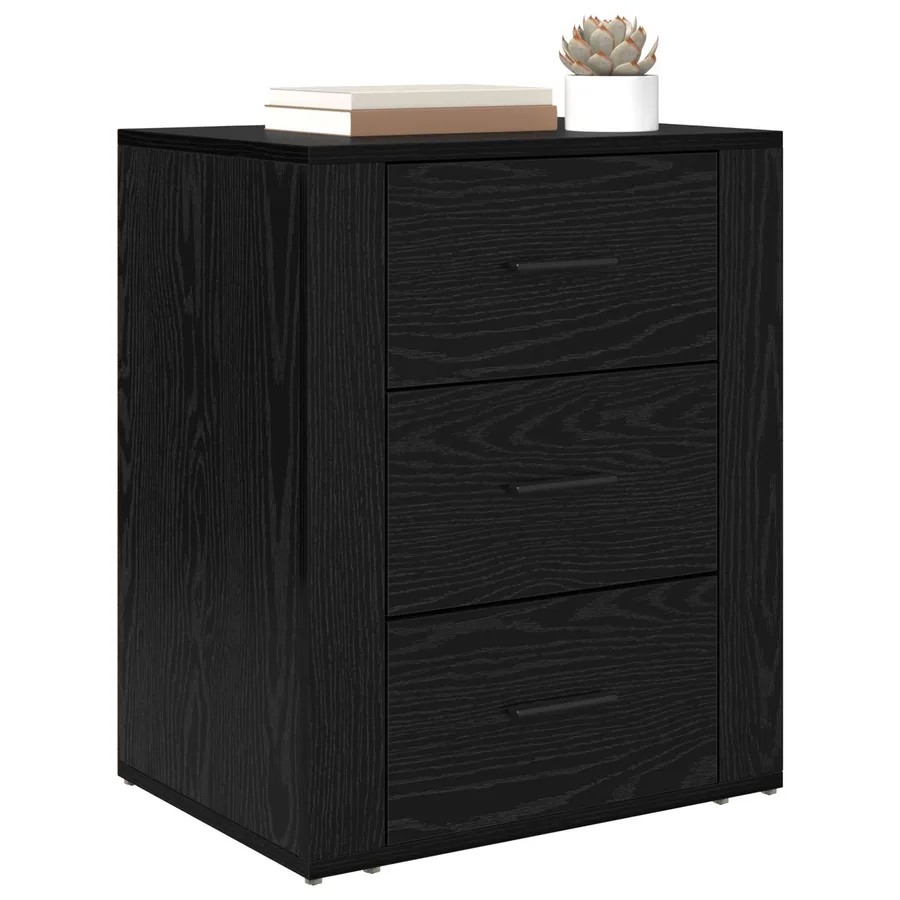 Cabinet de chevet Chêne noir 35 x 50 x 60 cm Bois d'ingénierie - 3
