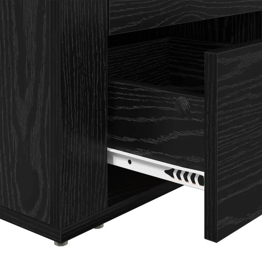 Cabinet de chevet Chêne noir 35 x 50 x 60 cm Bois d'ingénierie - 9