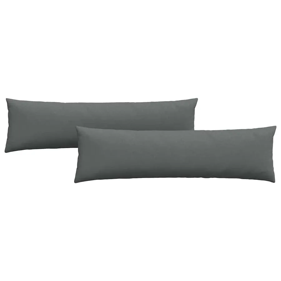 Coussins de canapé 2 pcs Gris foncé 145 x 40 cm tissu - 2