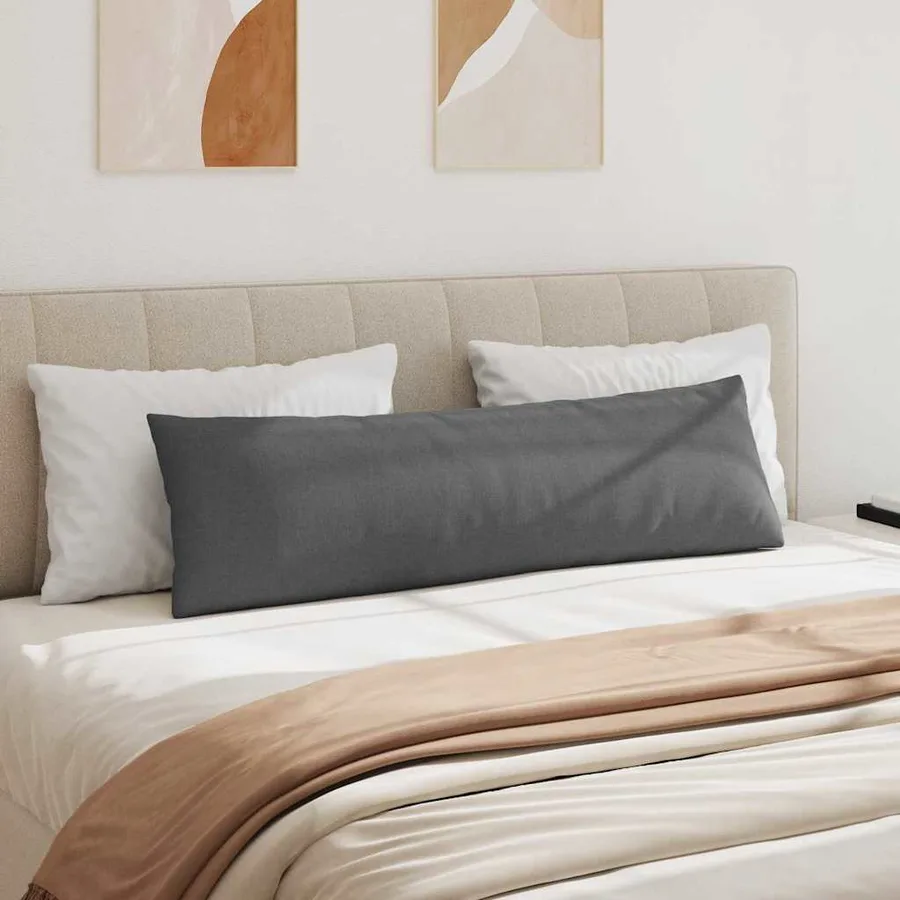 Coussins de canapé 2 pcs Gris foncé 145 x 40 cm tissu - 4