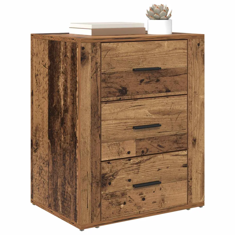 Cabinet de chevet Bois ancien 35 x 50 x 60 cm Bois d'ingénierie - 3