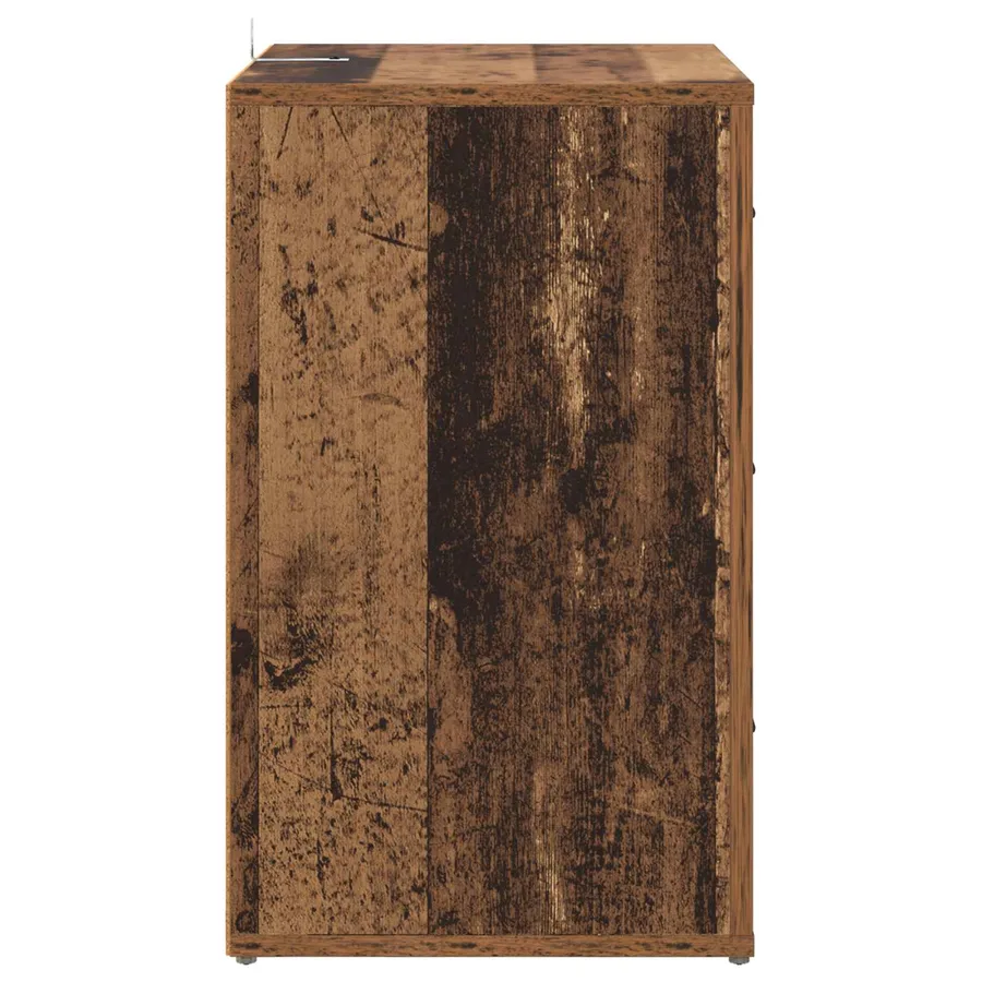 Cabinet de chevet Bois ancien 35 x 50 x 60 cm Bois d'ingénierie - 7