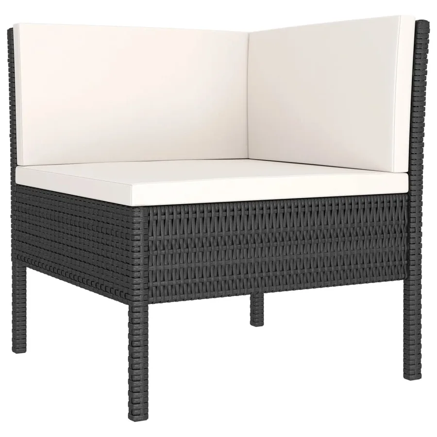 Salon de jardin 9 pcs avec coussins Résine tressée Noir - 5