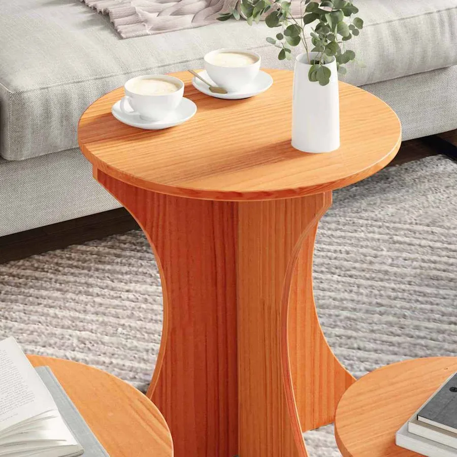 Table basse 3 pcs Brun cire - 4