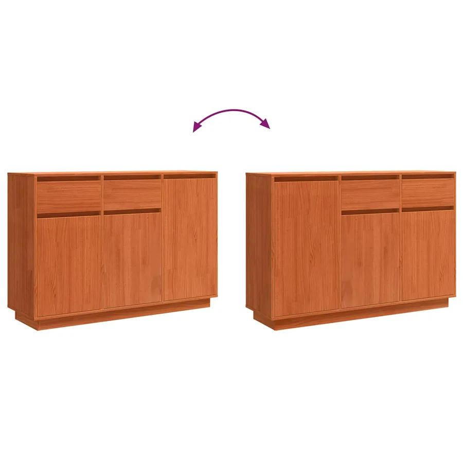 Buffet avec tiroir Brun cire 110 x 34 x 75 cm Pin massif - 12