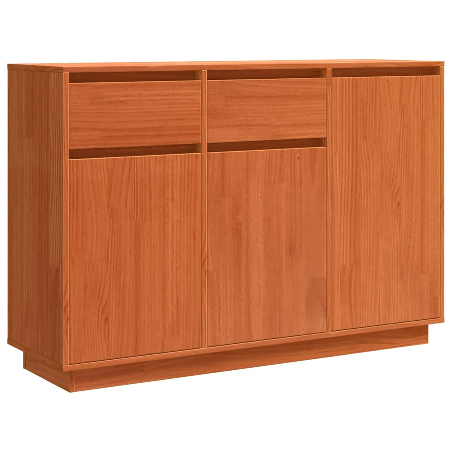 Buffet avec tiroir Brun cire 110 x 34 x 75 cm Pin massif - 2