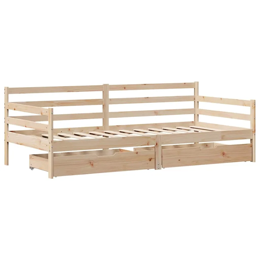 Lit de jour avec tiroirs sans matelas 90x190 cm bois massif - 3