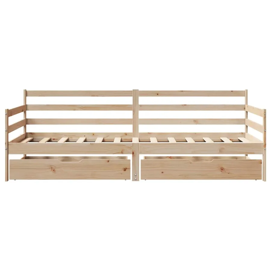 Lit de jour avec tiroirs sans matelas 90x190 cm bois massif - 4