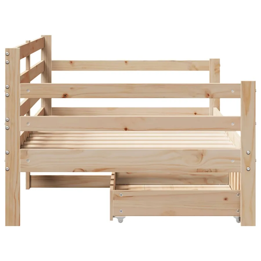 Lit de jour avec tiroirs sans matelas 90x190 cm bois massif - 7