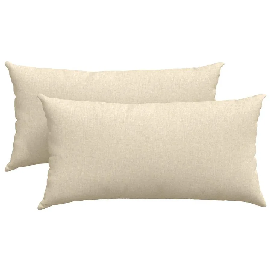 Coussins de canapé 2 pcs Crème 80 x 40 cm tissu - 2