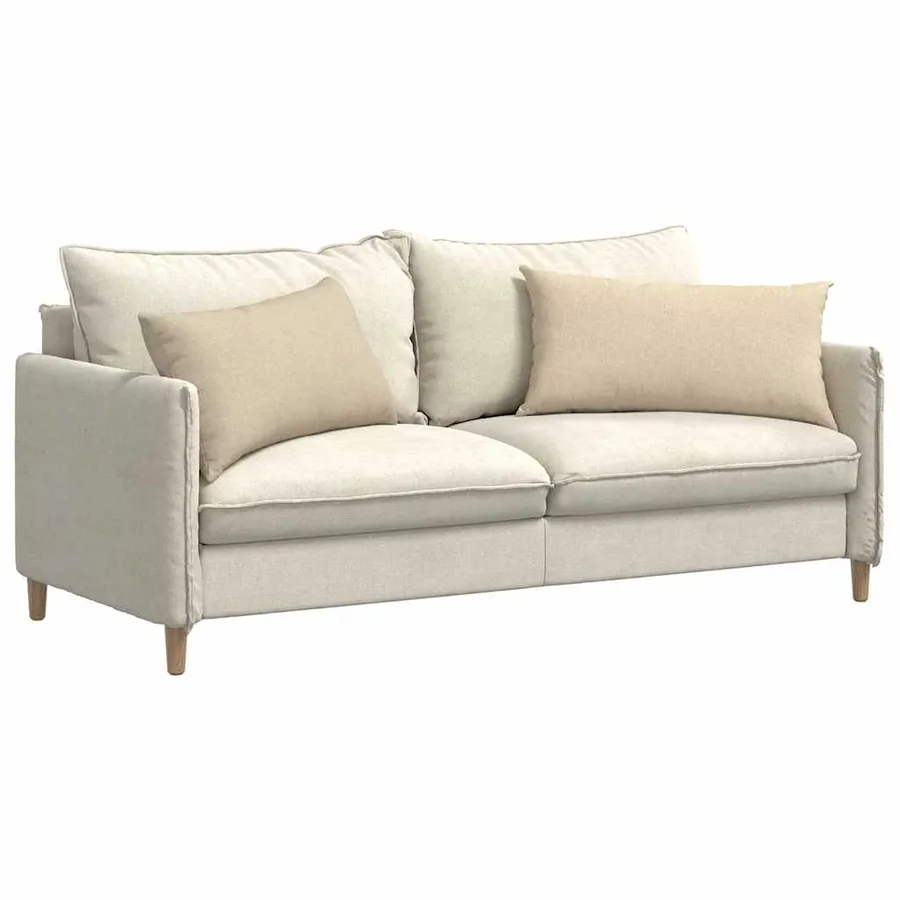 Coussins de canapé 2 pcs Crème 80 x 40 cm tissu - 3