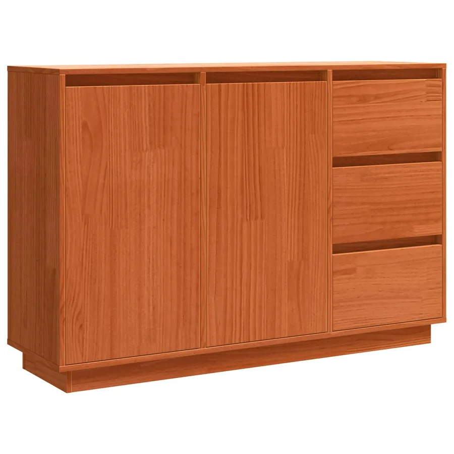 Buffet avec tiroir Chêne brun 111 x 34 x 75 cm Pin massif - 2