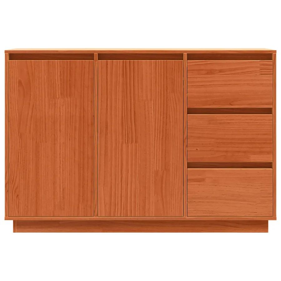 Buffet avec tiroir Chêne brun 111 x 34 x 75 cm Pin massif - 6