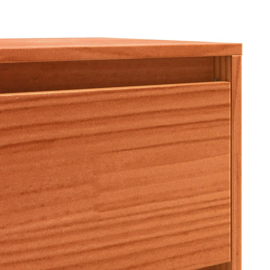 Buffet avec tiroir Chêne brun 111 x 34 x 75 cm Pin massif - 9
