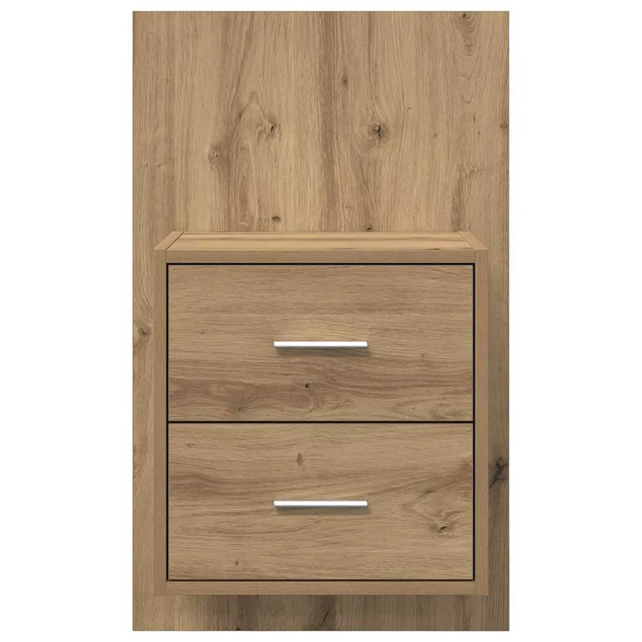 Cabinet de chevet mural avec tiroir 2 pcs Chêne artisanal - 7