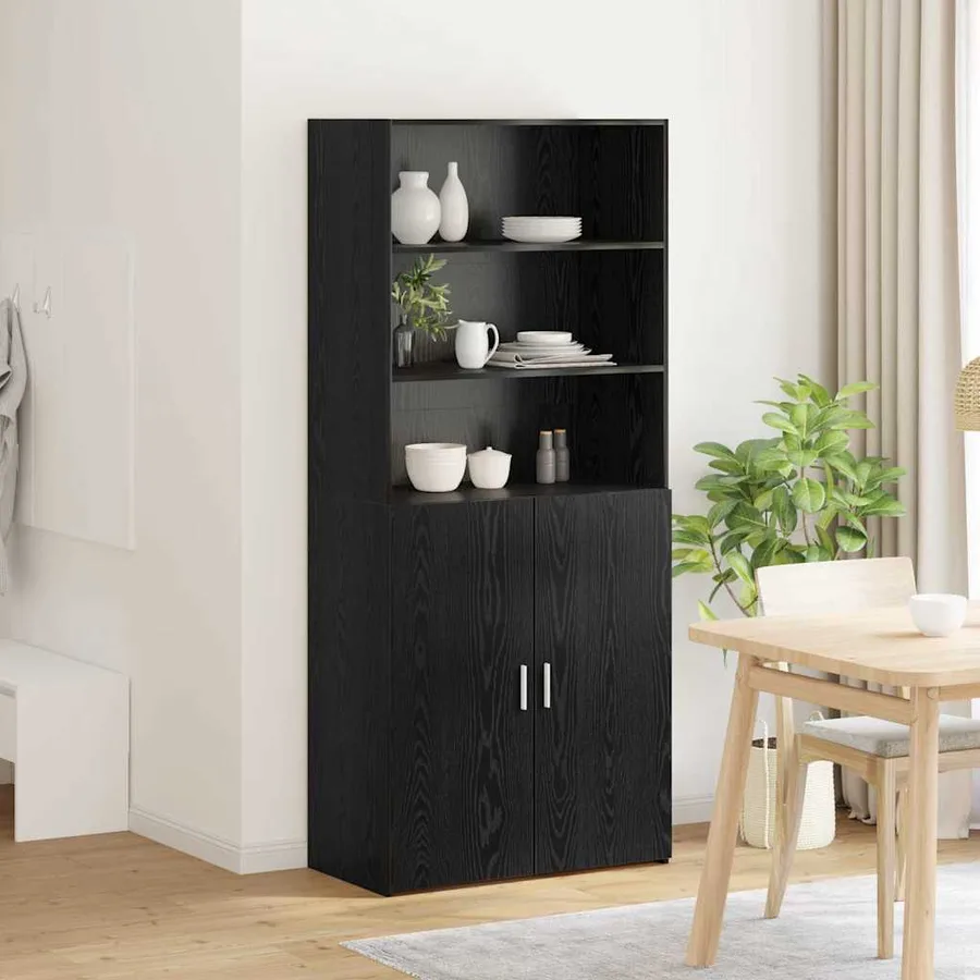 Haut Armoire Chêne noir 80 x 42,5 x 185 cm Bois d'ingénierie - 4