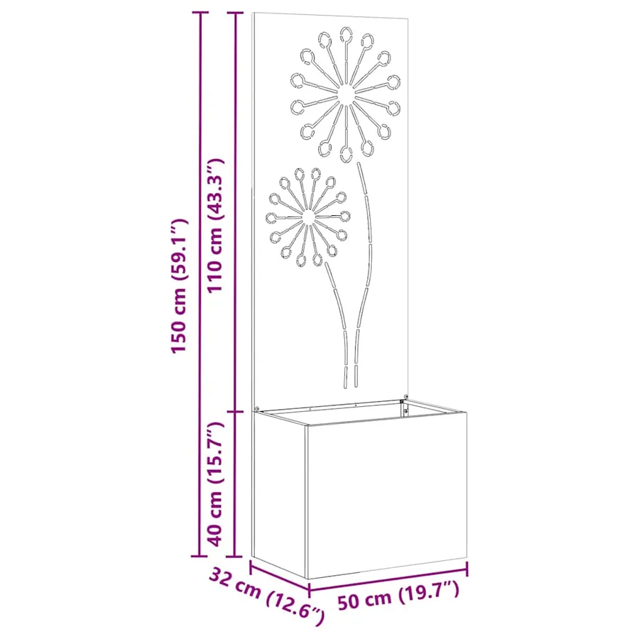 Écran de confidentialité de jardin Fretwork Noir 50 x 150 cm - 11