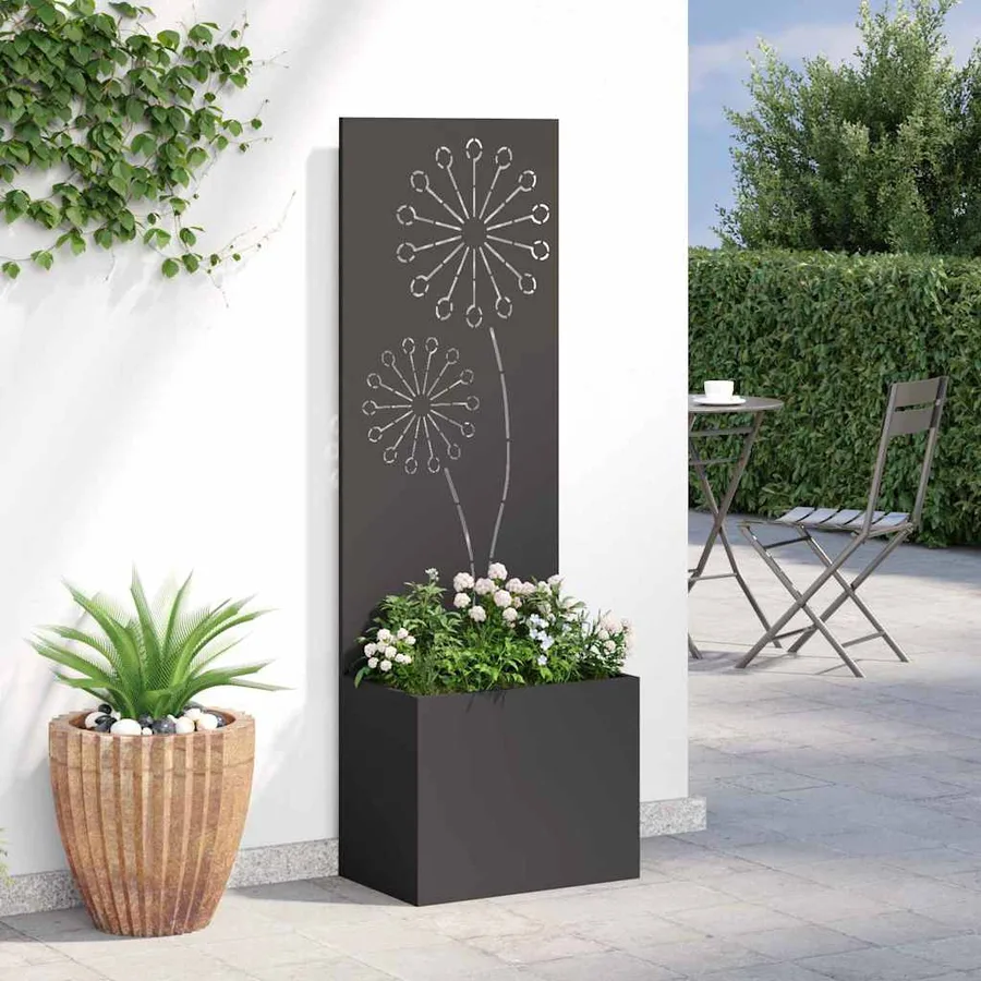 Écran de confidentialité de jardin Fretwork Noir 50 x 150 cm - 4