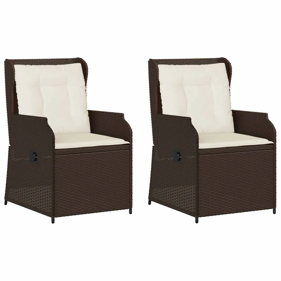 Banc de jardin 2 pcs Marron polyrotin - 2
