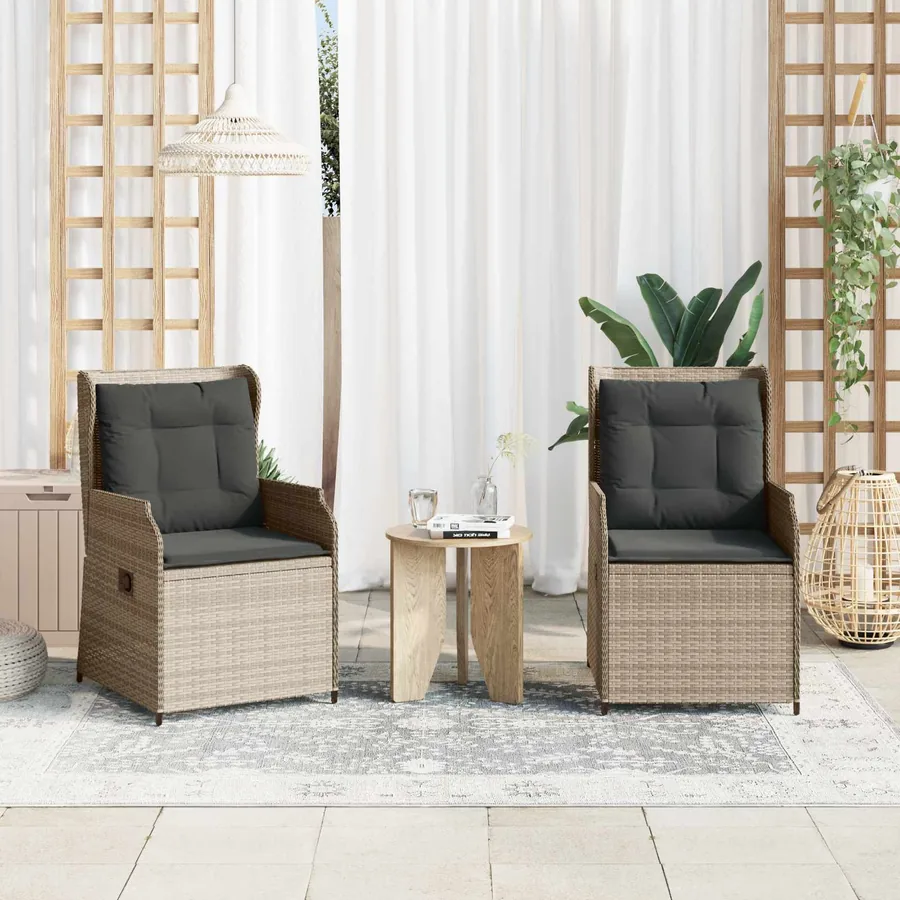 Banc de jardin 2 pcs Gris clair polyrotin