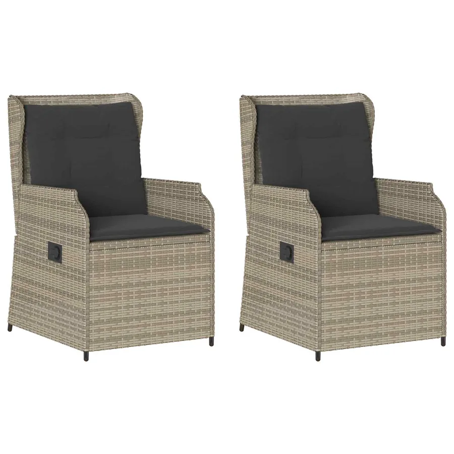 Banc de jardin 2 pcs Gris clair polyrotin - 2