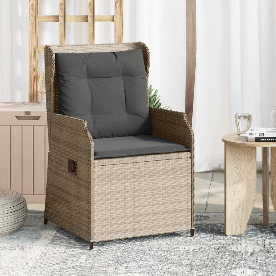 Banc de jardin 2 pcs Gris clair polyrotin - 3