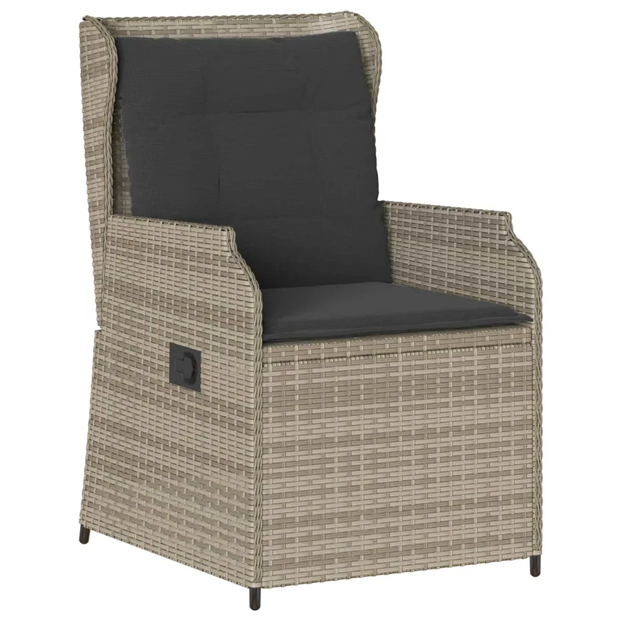 Banc de jardin 2 pcs Gris clair polyrotin - 4