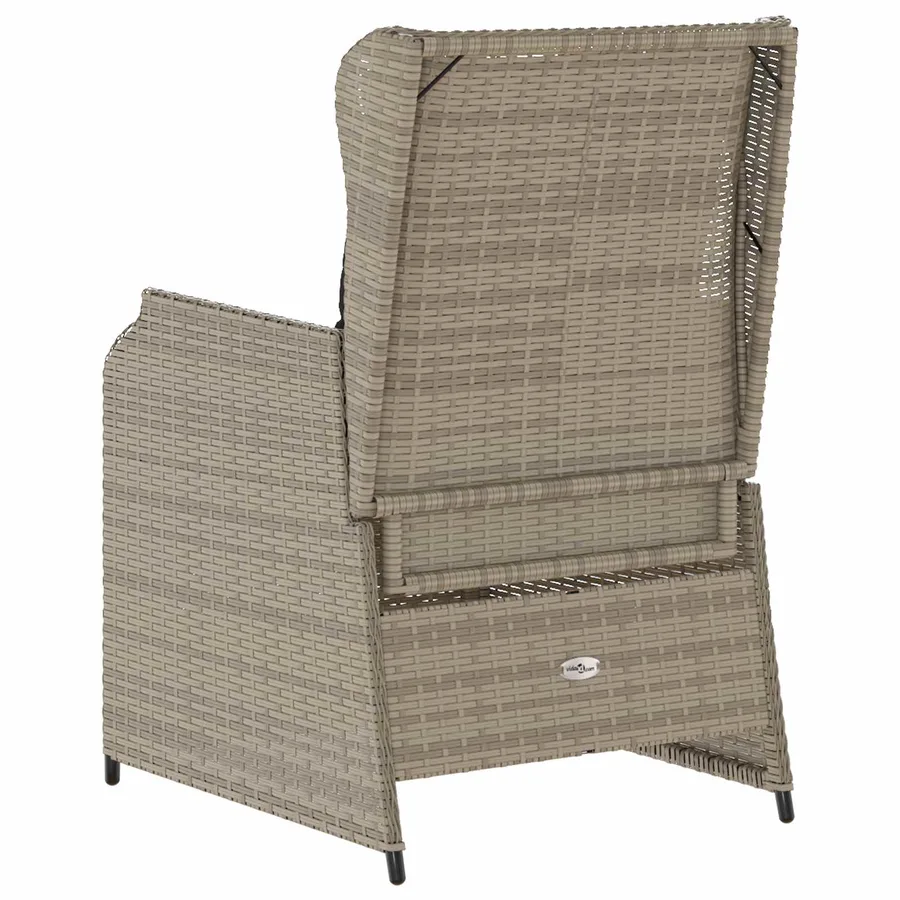 Banc de jardin 2 pcs Gris clair polyrotin - 7