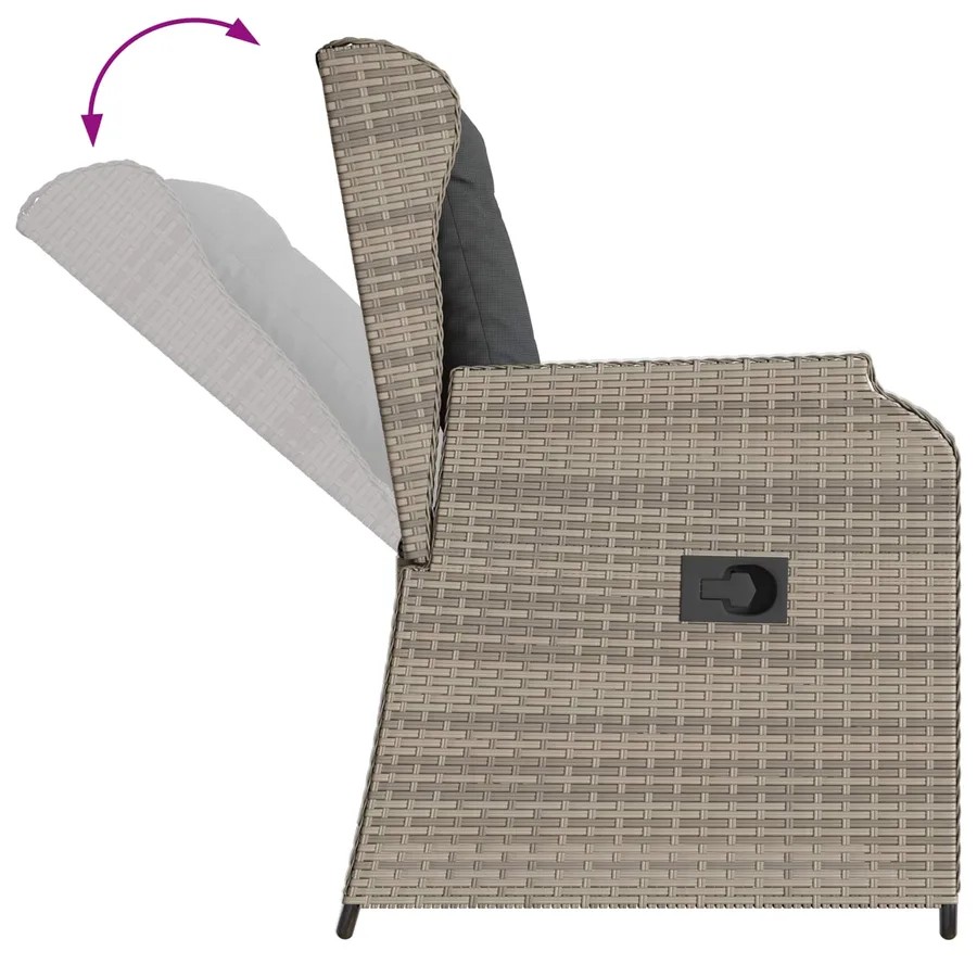 Banc de jardin 2 pcs Gris clair polyrotin - 9