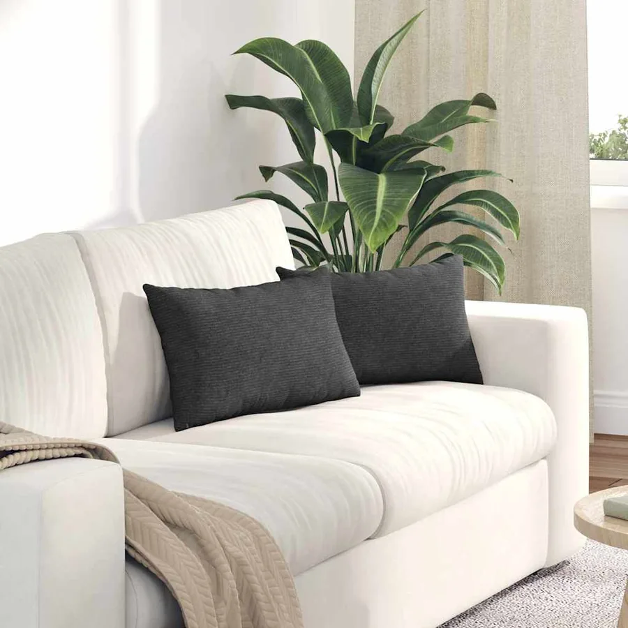 Coussins de canapé 2 pcs Gris foncé 50 x 30 cm