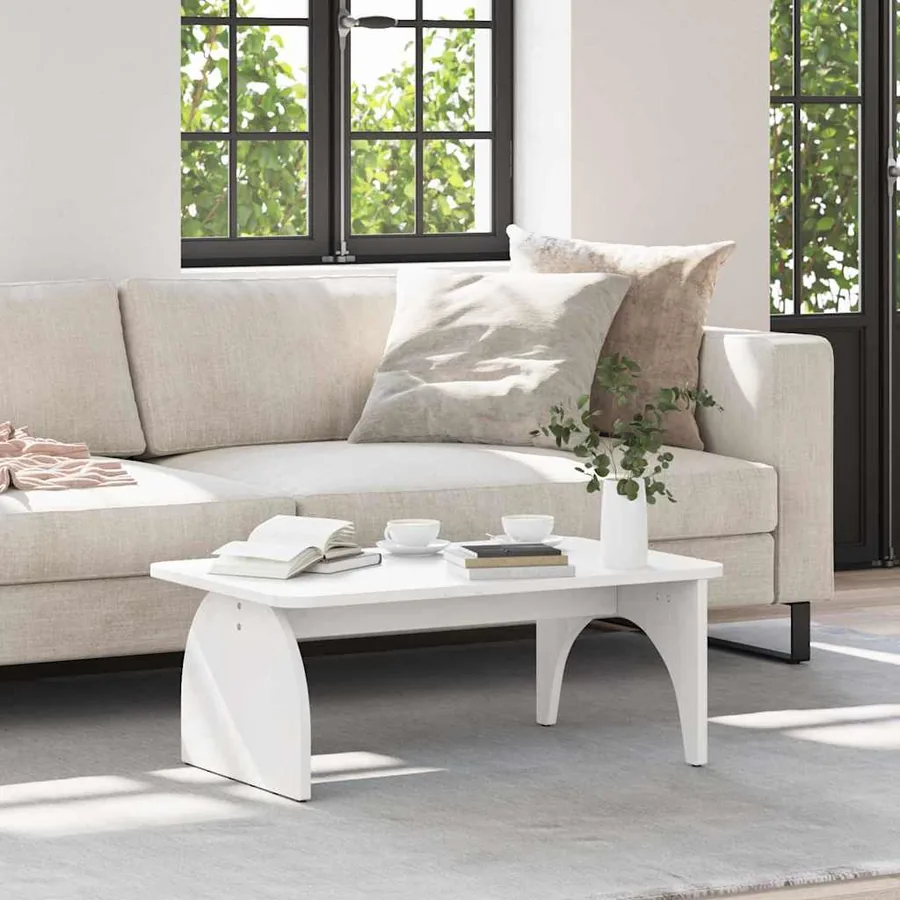 Table basse Blanc 80 x 50 x 31 cm Bois massif en pin