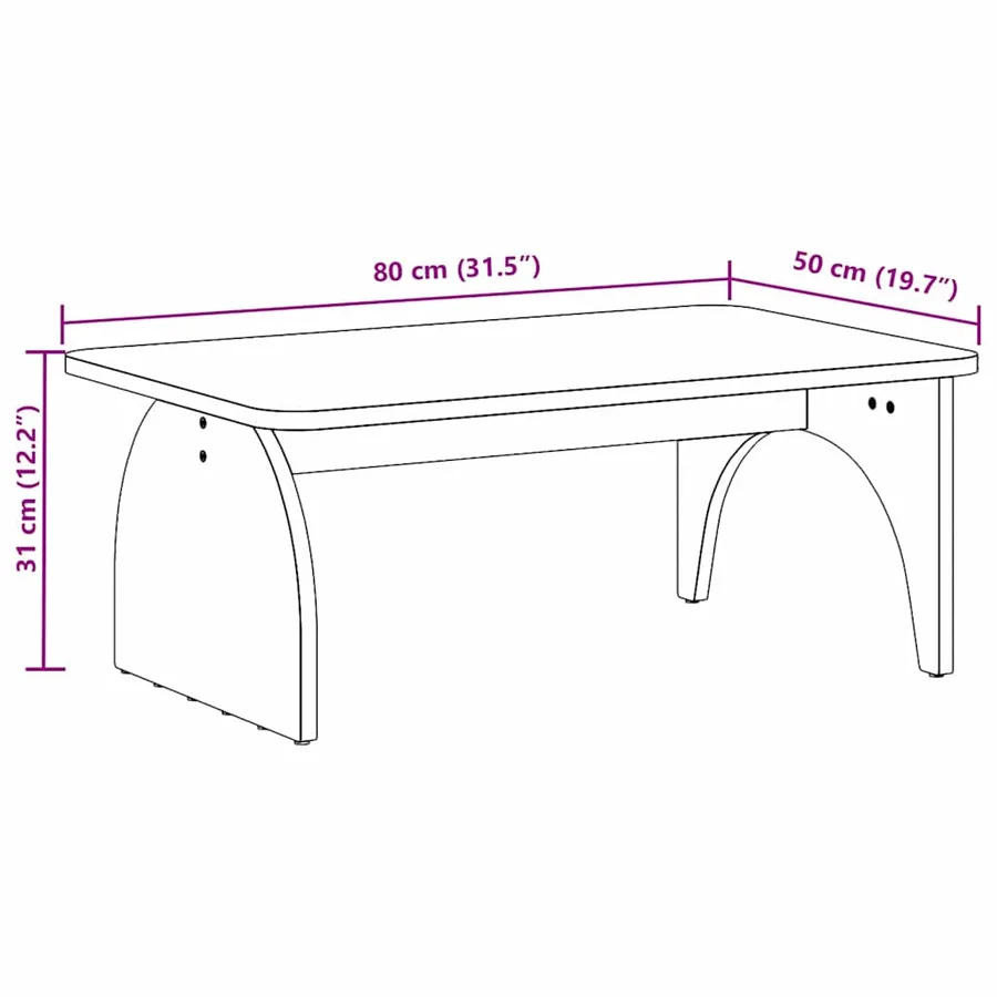 Table basse Blanc 80 x 50 x 31 cm Bois massif en pin - 13