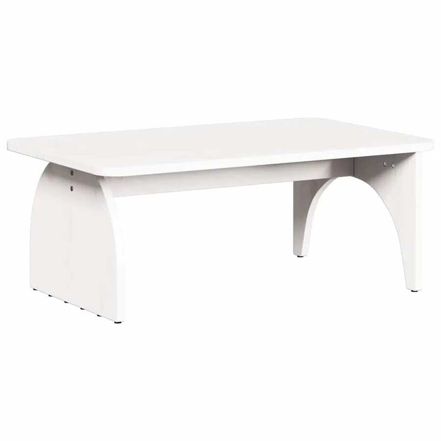 Table basse Blanc 80 x 50 x 31 cm Bois massif en pin - 2
