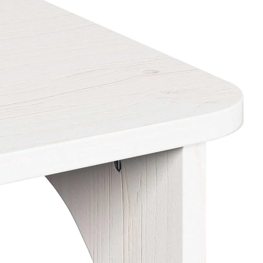 Table basse Blanc 80 x 50 x 31 cm Bois massif en pin - 8