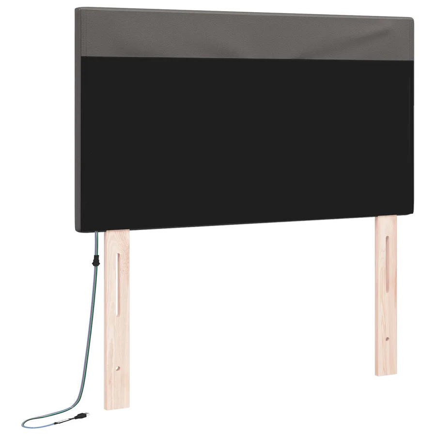 Tête de lit LED Gris 90 cm Cuir synthétique - 7