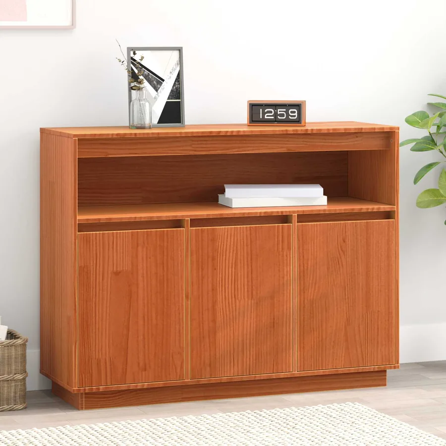 Buffet Brun cire 104,5 x 34 x 80 cm Pin massif