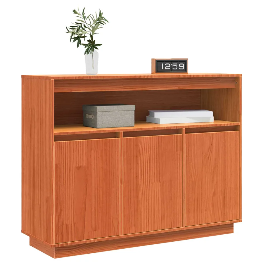 Buffet Brun cire 104,5 x 34 x 80 cm Pin massif - 3