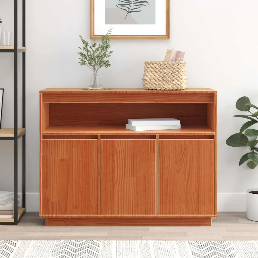 Buffet Brun cire 104,5 x 34 x 80 cm Pin massif - 4