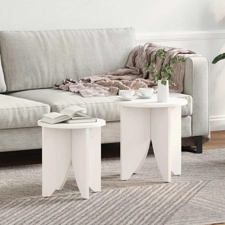 Table basse 2 pcs Blanc