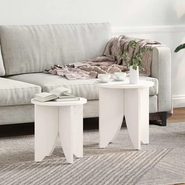 Table basse 2 pcs Blanc